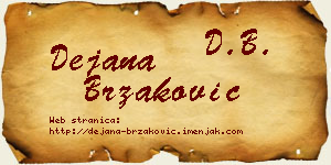 Dejana Brzaković vizit kartica